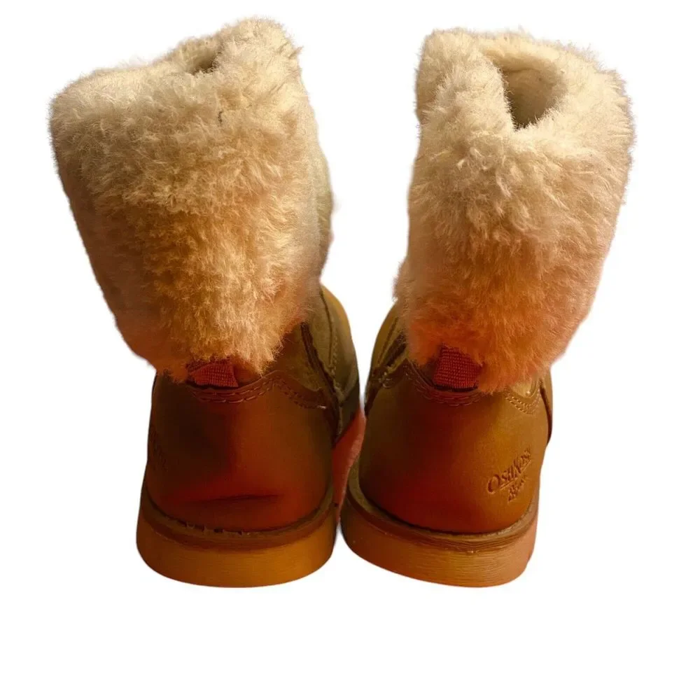 Oshkosh B'gosh Duchess Faux Fur Tan Boots Toddler Girl’s Size 7